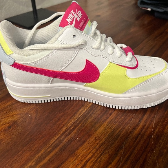 2023 Women Air Force 1 Shadow White Blue Tint Fireberry - Size 7 - Picture 3 of 6